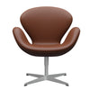  Swan Lounge Chair Silver Grey/Aura Cognac