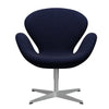  Swan Lounge Chair Silver Grey/Divina Melange Dark Blue