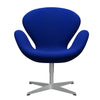  Swan Lounge Chair Silver Grey/Hallingdal Blue