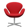 FRITZ HANSEN SWAN SALOUNGE Srebrny Grey/Steelcut Neon Red