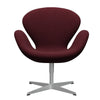  Swan Lounge Chair Silver Grey/Tonus Wine Red