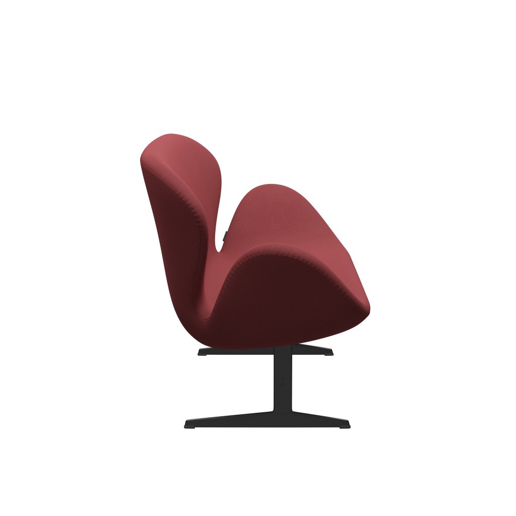 [product_category]-Fritz Hansen Swan Sofa 2 Seater, Black Lacquered/Capture Dark Red-Fritz Hansen-3321-CP5402-BLLA-FRI-3