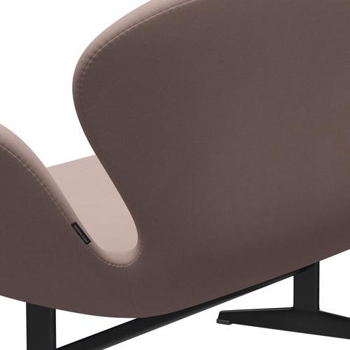 [product_category]-Fritz Hansen Swan Sofa 2 Seater, Black Lacquered/Christianshavn Light Red Uni-Fritz Hansen-3321-CH1130-BLLA-FRI-5