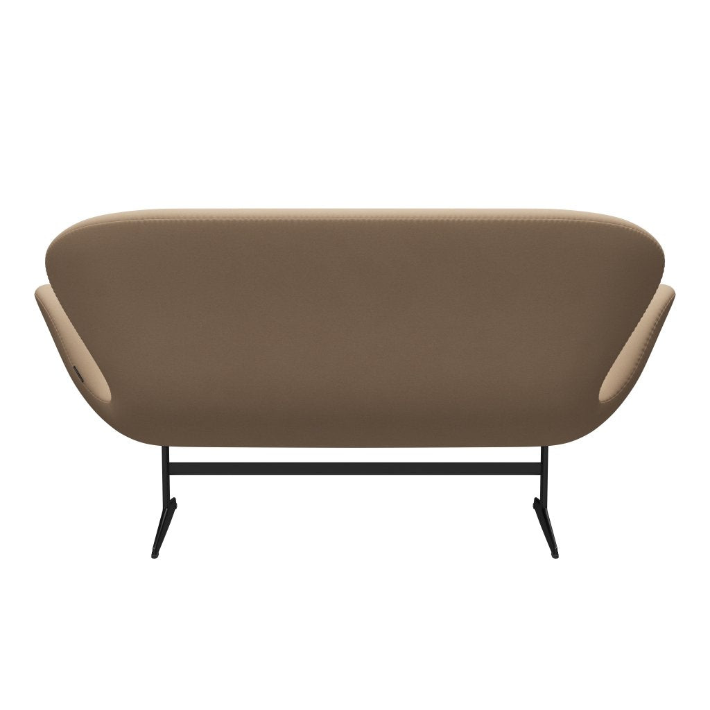 Fritz Hansen Swan Sofa 2 Seater, Black Lacquered/Comfort Beige (61003)