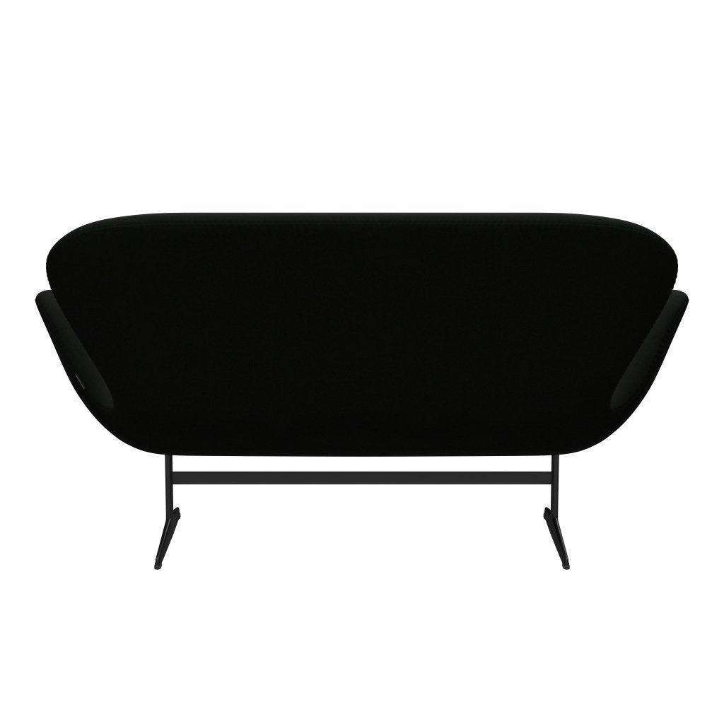 Fritz Hansen Swan Sofa 2 Seater, Black Lacquered/Comfort Black (60009)