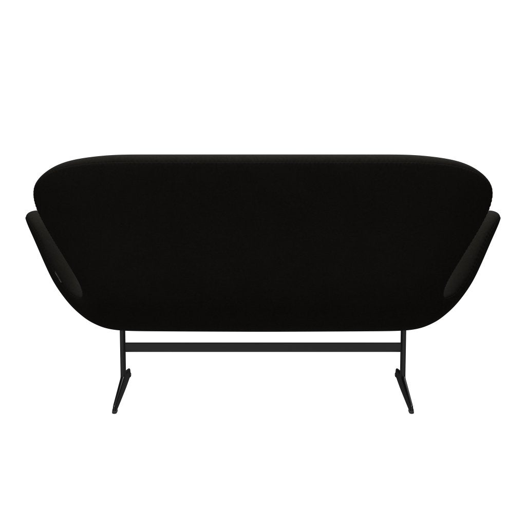 Fritz Hansen Swan Sofa 2 Seater, Black Lacquered/Comfort Black (61013)