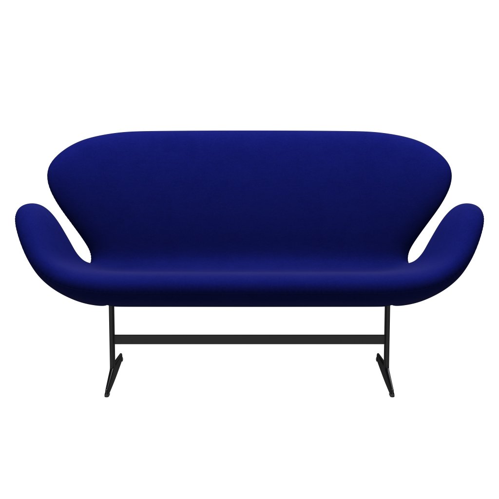 Fritz Hansen Swan Sofa 2 osobę, czarny lakier/komfort niebieski (66008)