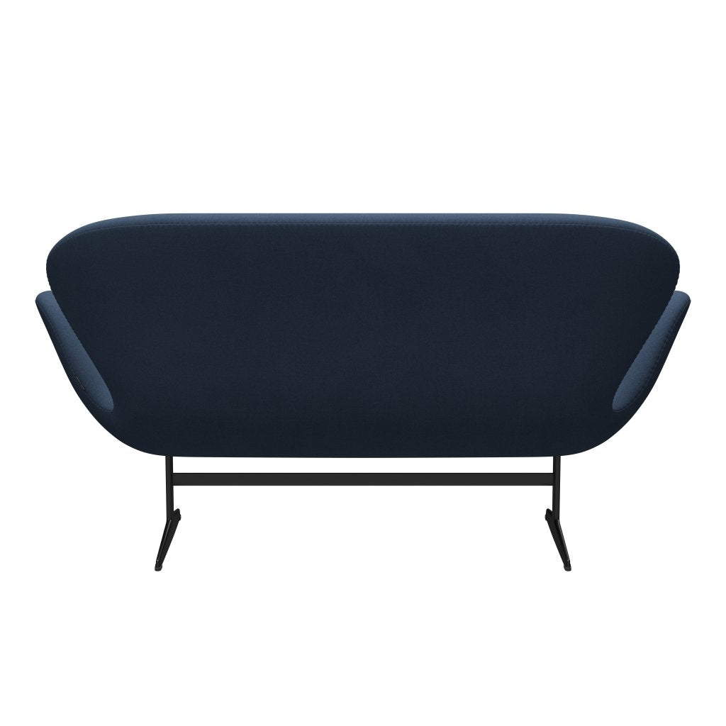 Fritz Hansen Swan Sofa 2 Seater, Black Lacquered/Comfort Dark Grey (09074)