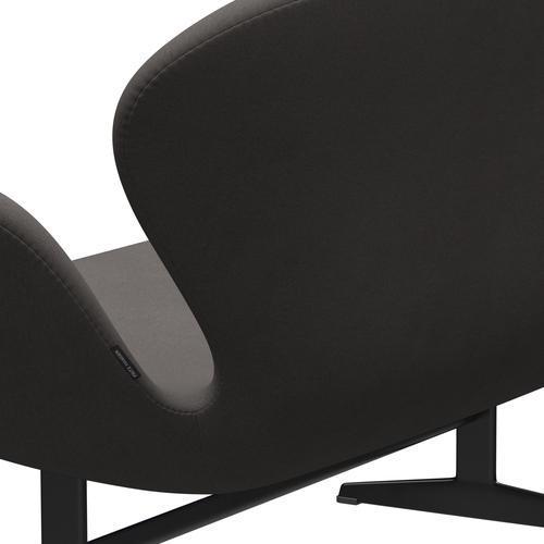 Fritz Hansen Swan Sofa 2 osobę, czarny lakier/komfort ciemnoszary (60008)