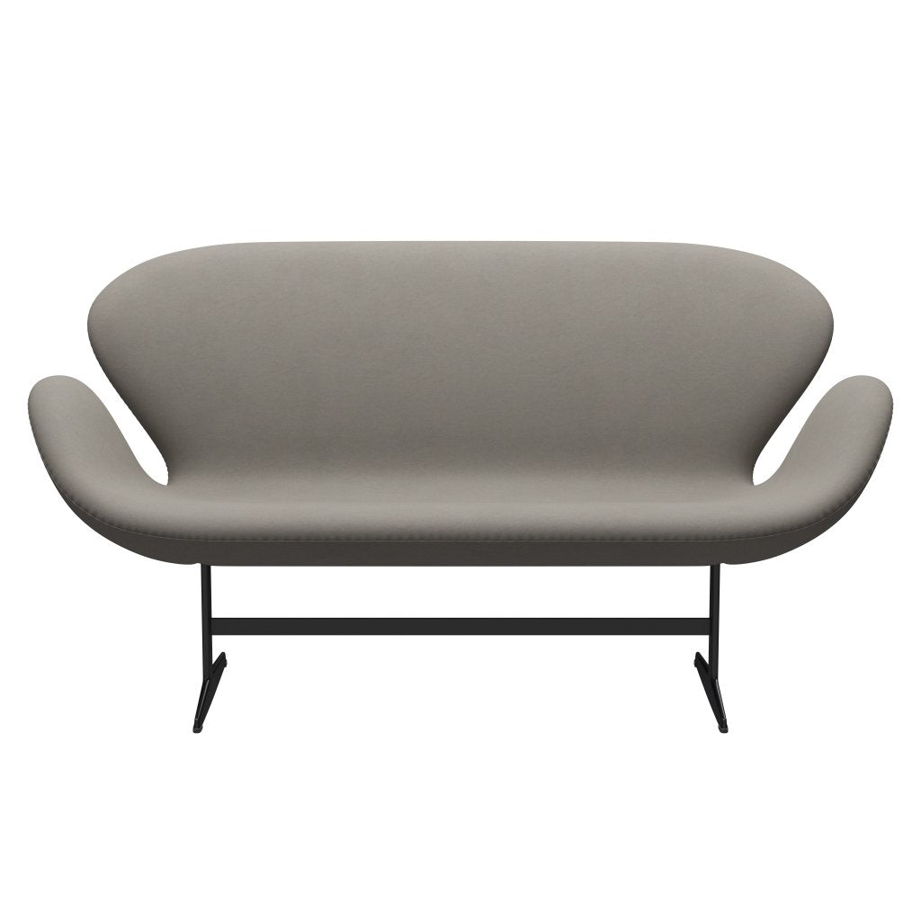 Fritz Hansen Swan Sofa 2 osobę, czarny lakier/komfort szary (60003)