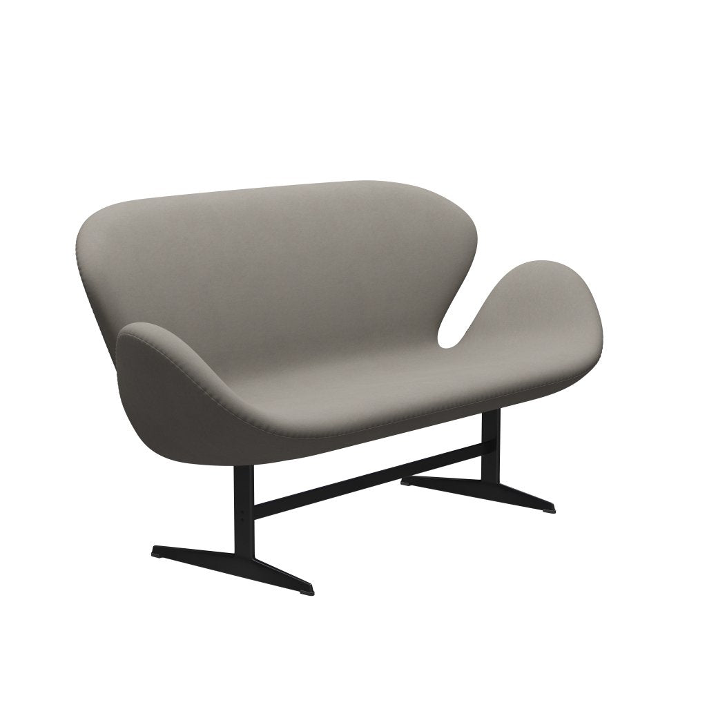 Fritz Hansen Swan Sofa 2 osobę, czarny lakier/komfort szary (60003)