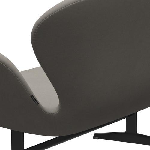 Fritz Hansen Swan Sofa 2 Seater, Black Lacquered/Comfort Grey (60003)