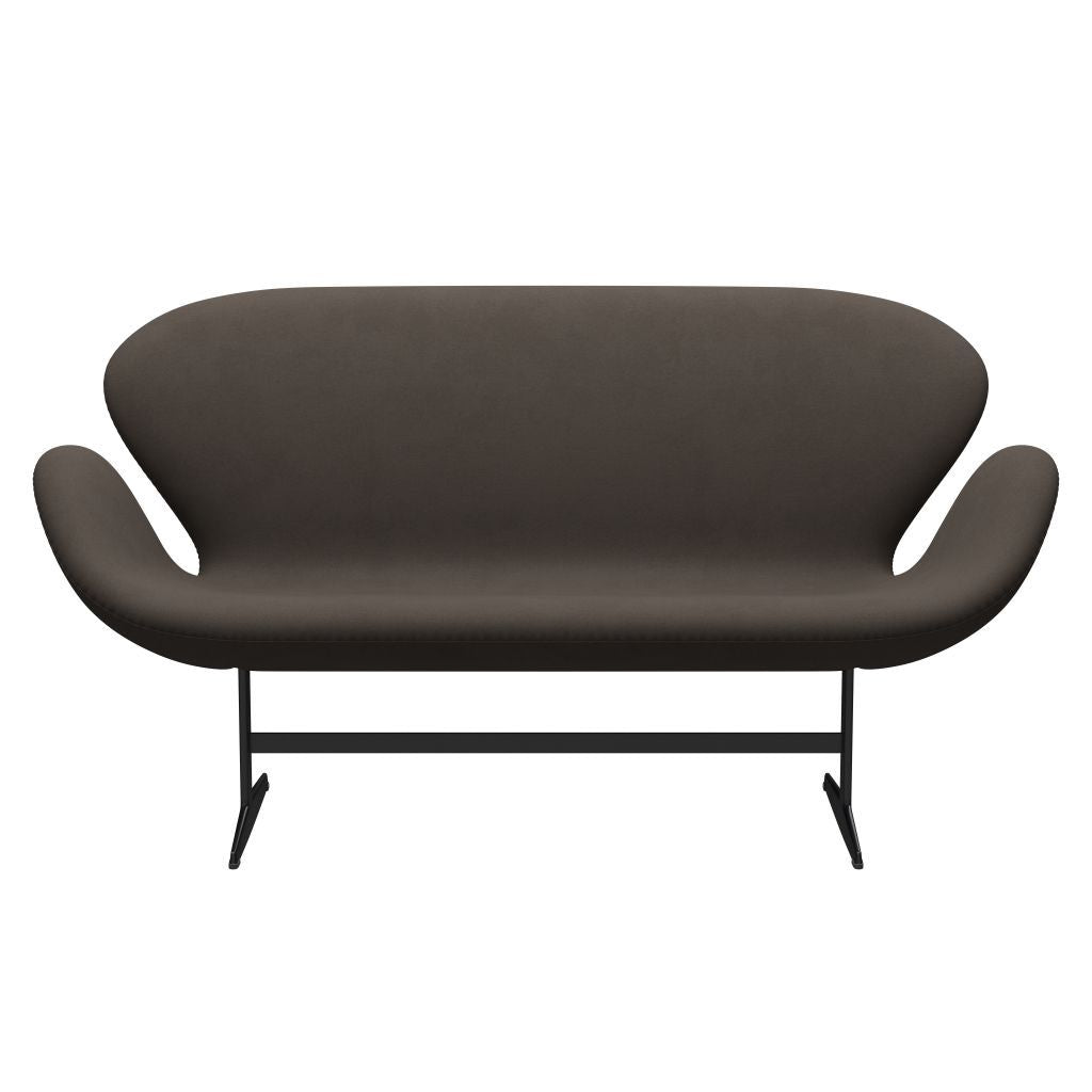 Fritz Hansen Swan Sofa 2 osobę, czarny lakier/komfort szary (61014)