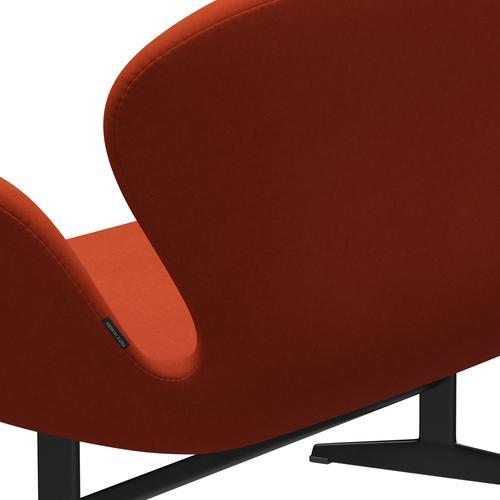 Fritz Hansen Swan Sofa 2 osobę, czarny lakier/komfort Rust Rust (09055)