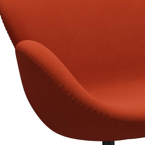 Fritz Hansen Swan Sofa 2 Seater, Black Lacquered/Comfort Rust Red (09055)