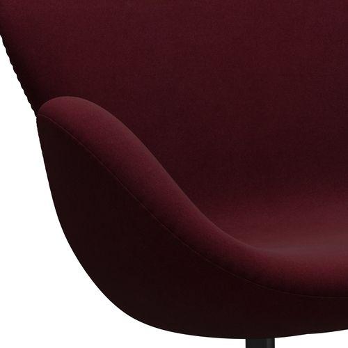 FRITZ HANSEN SWAN SOFA 2 SEART, Black Lanquered/Divina Bakłażan (671)