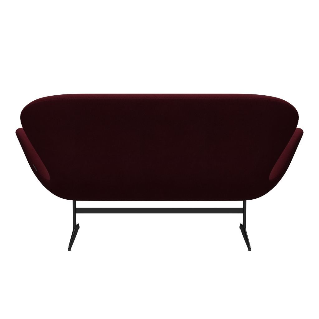 FRITZ HANSEN SWAN SOFA 2 SEART, Black Lanquered/Divina Bakłażan (671)