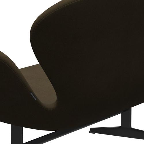 Fritz Hansen Swan Sofa 2 osobę, czarny lakier/Divina Brown (984)