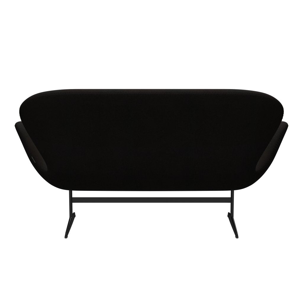 Fritz Hansen Swan Sofa 2 osobę, czarny lakier/Divina Dark Brown (384)