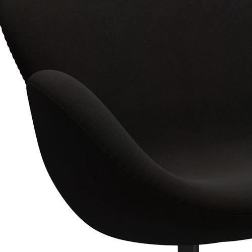 Fritz Hansen Swan Sofa 2 osobę, czarny lakier/Divina Dark Brown (384)