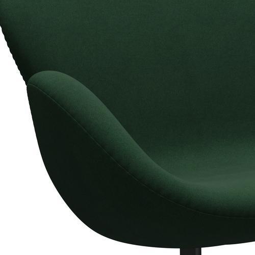 Fritz Hansen Swan Sofa 2 osobę, czarny lakier/Divina Dark Green (876)