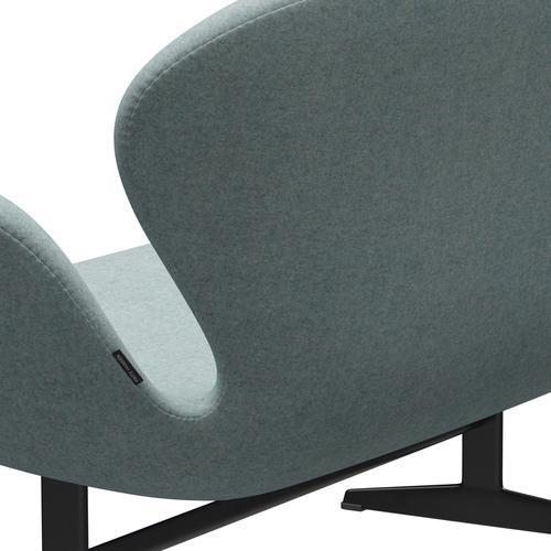 [product_category]-Fritz Hansen Swan Sofa 2 Seater, Black Lacquered/Divina Md Mint-Fritz Hansen-3321-DMD813-BLLA-FRI-5