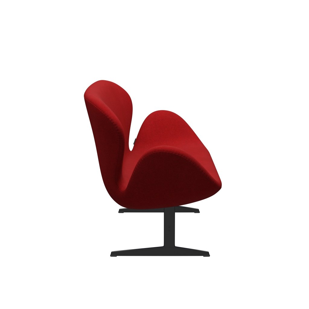 [product_category]-Fritz Hansen Swan Sofa 2 Seater, Black Lacquered/Divina Melange Deep Red-Fritz Hansen-3321-DIM567-BLLA-FRI-3