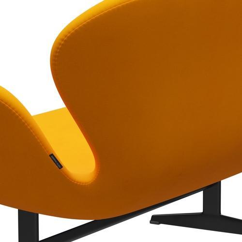 Fritz Hansen Swan Sofa 2, czarny lakier/Divina Orange (426)