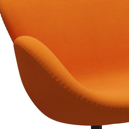 Fritz Hansen Swan Sofa 2 osobę, czarny lakier/Divina Orange (444)