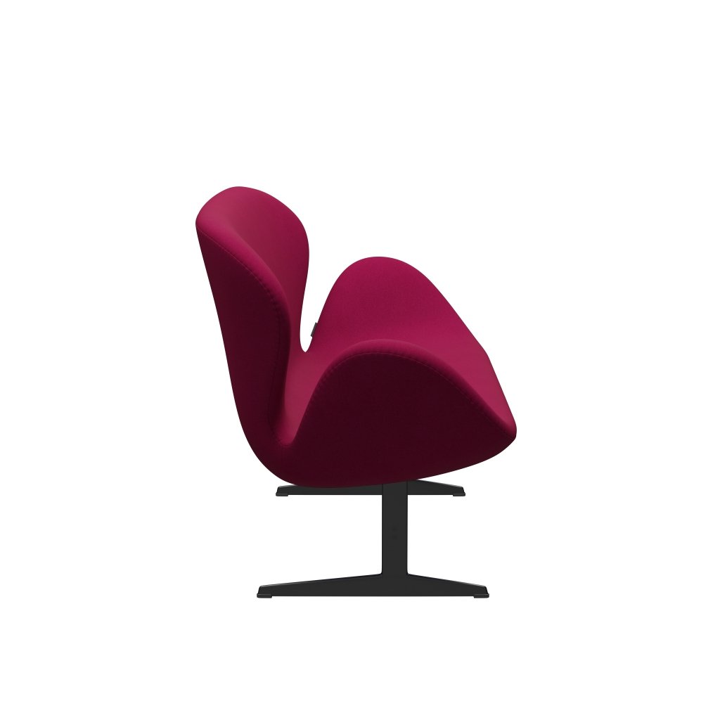 [product_category]-Fritz Hansen Swan Sofa 2 Seater, Black Lacquered/Divina Pink Dark-Fritz Hansen-3321-DIV662-BLLA-FRI-3