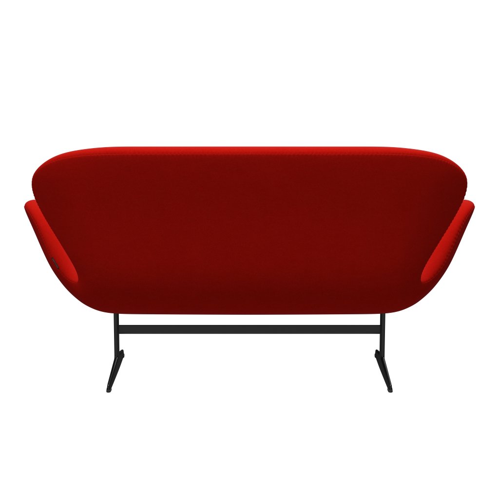 Fritz Hansen Swan Sofa 2 osobę, czarny lakier/Divina Red (562)