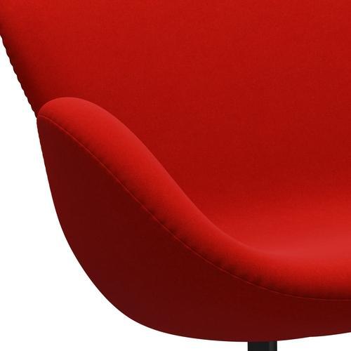 Fritz Hansen Swan Sofa 2 osobę, czarny lakier/Divina Red (562)