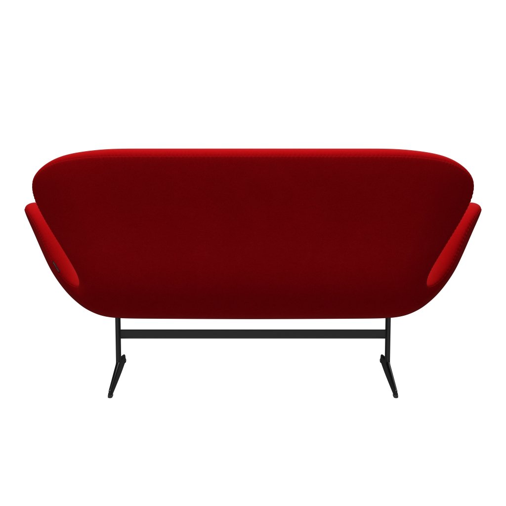 Fritz Hansen Swan Sofa 2, czarny lakier/Divina Red (623)