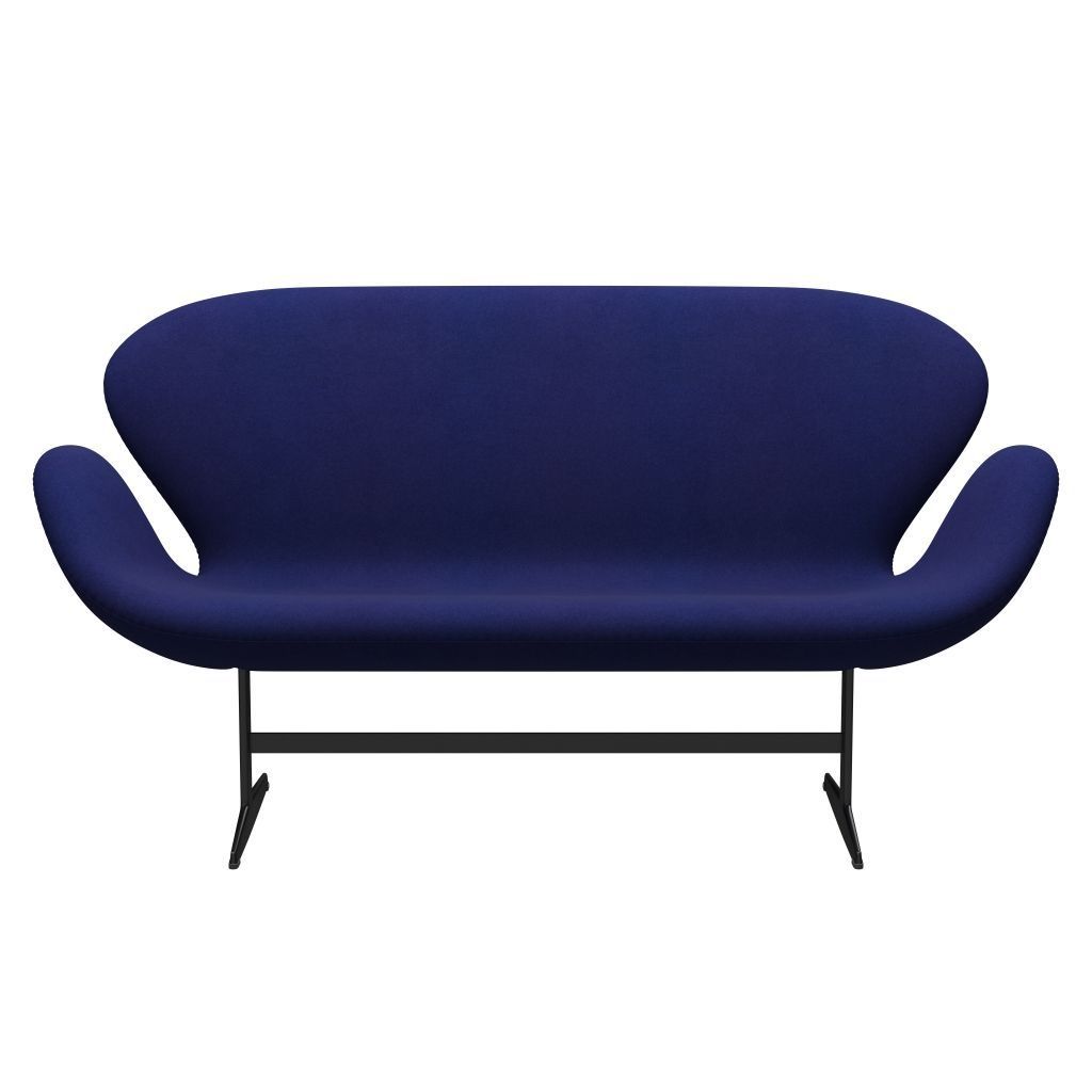 Fritz Hansen Swan Sofa 2 osobę, czarny lakier/Divina Violet Dark (684)