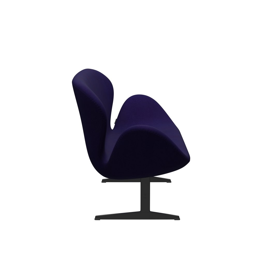 Fritz Hansen Swan Sofa 2 osobę, czarny lakier/Divina Violet Dark (692)