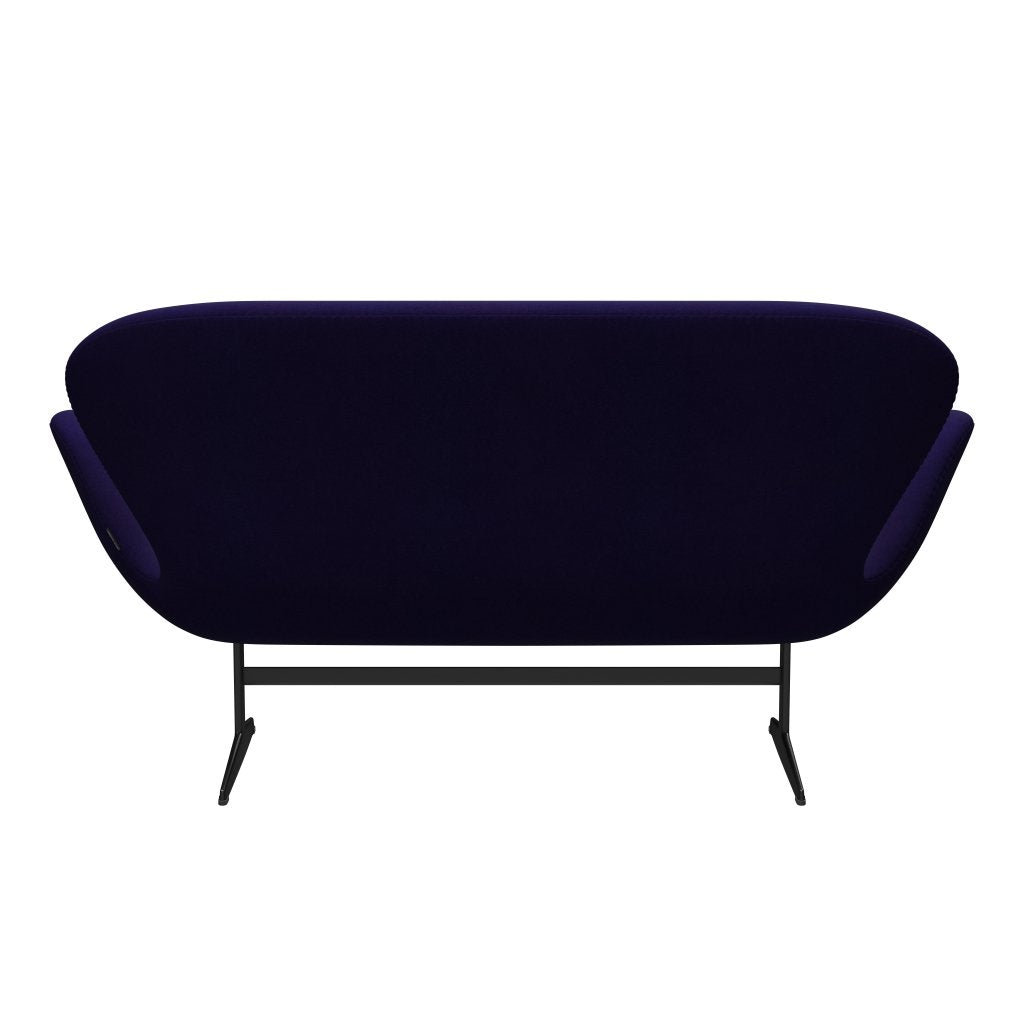 Fritz Hansen Swan Sofa 2 Seater, Black Lacquered/Divina Violet Dark (692)