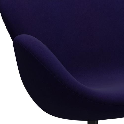 Fritz Hansen Swan Sofa 2 osobę, czarny lakier/Divina Violet Dark (692)