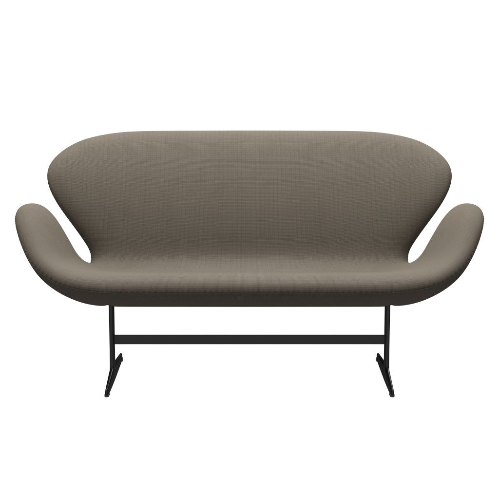 Fritz Hansen Swan Sofa 2 osobę, czarny lakier/sława beżowa (61003)