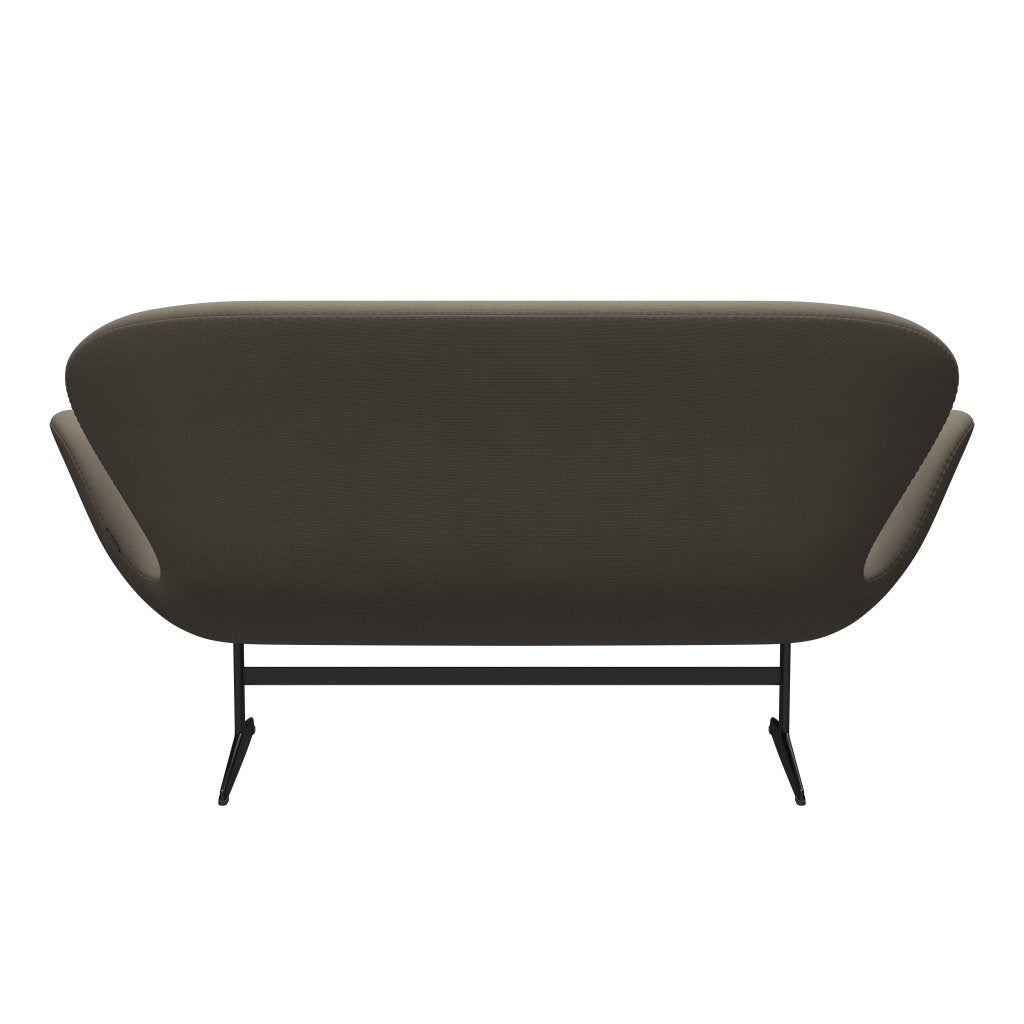 Fritz Hansen Swan Sofa 2 osobę, czarny lakier/sława beżowa (61003)