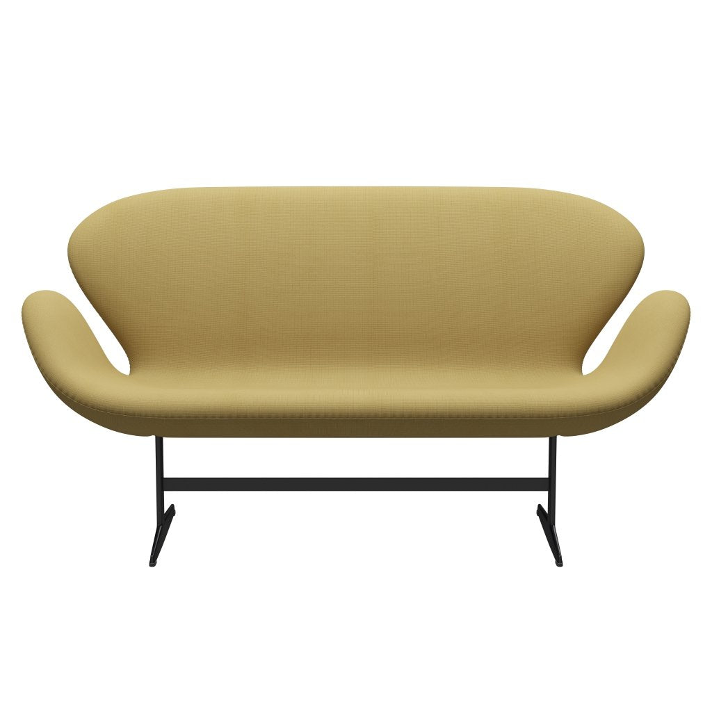 Fritz Hansen Swan Sofa 2 osobę, czarny lakier/sława beżowa (62068)