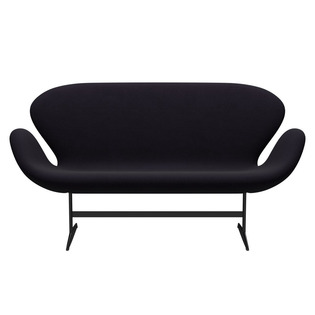 Fritz Hansen Swan Sofa 2 osobę, czarny lakier/sława Bordeaux (64055)