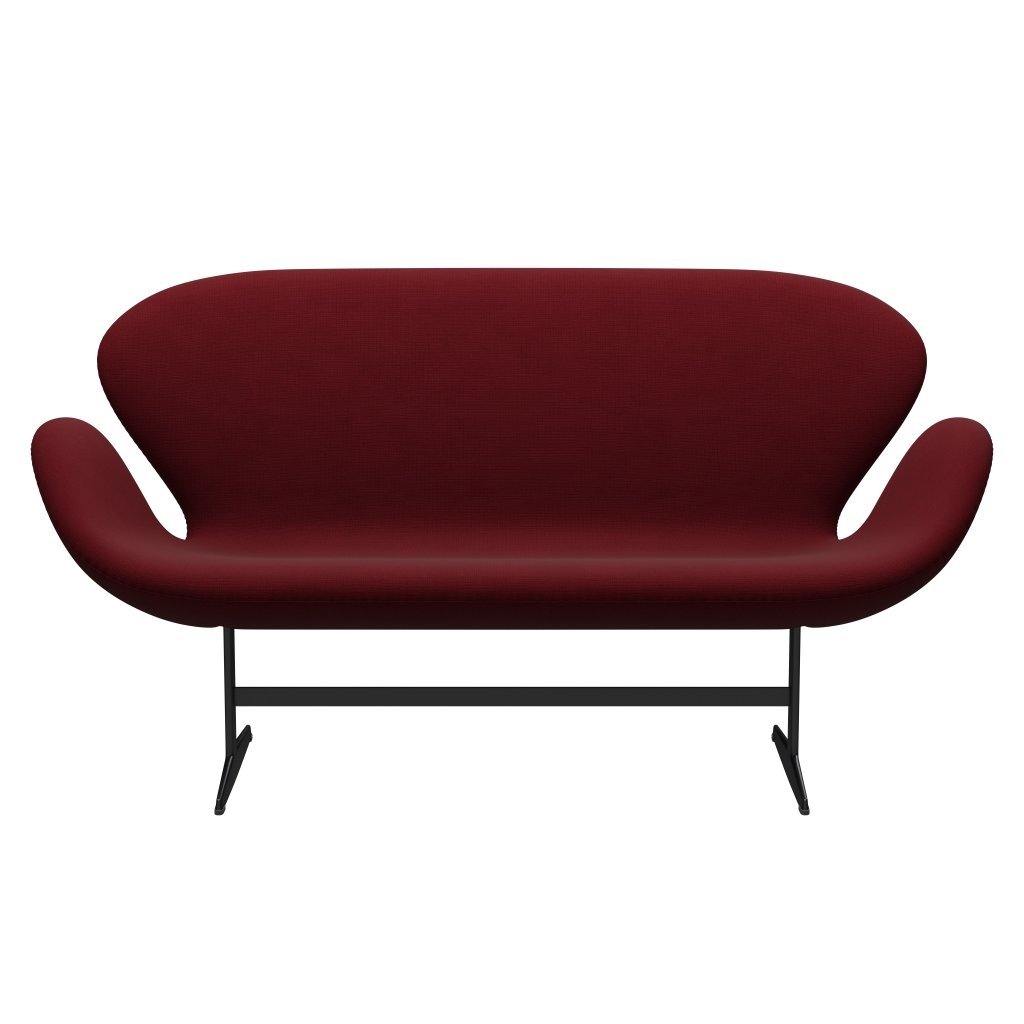 Fritz Hansen Swan Sofa 2 osobę, czarny lakier/sława Bordeaux (64058)