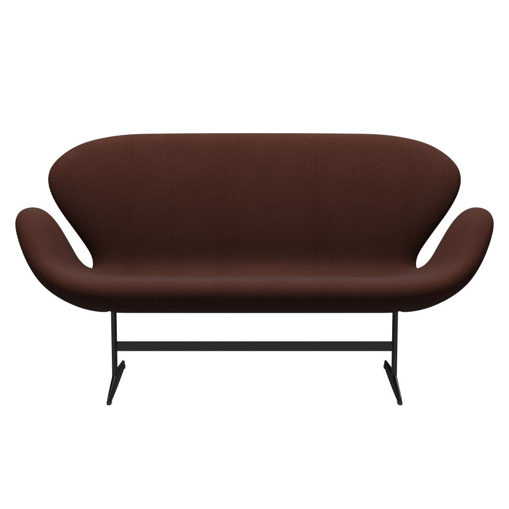 Fritz Hansen Swan Sofa 2 osobę, czarny lakier/sława brąz (61047)