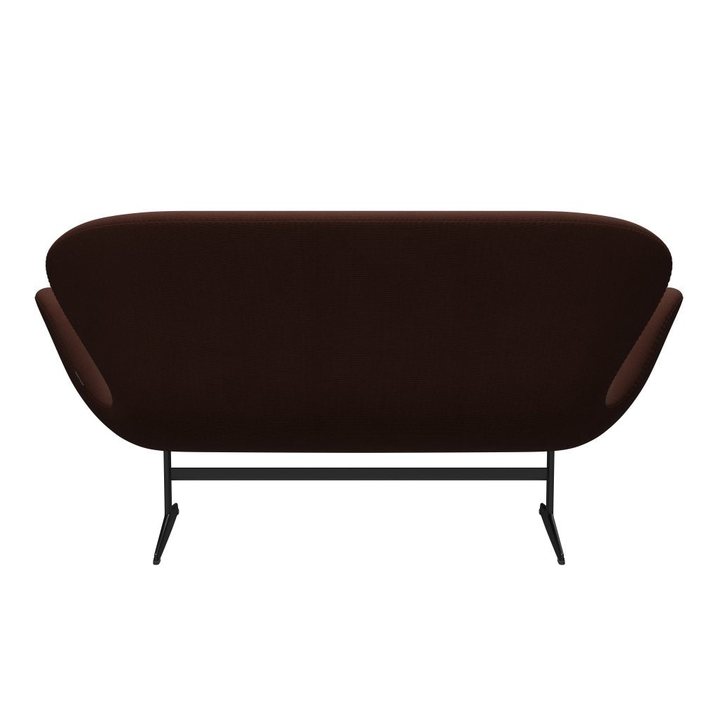 Fritz Hansen Swan Sofa 2 osobę, czarny lakier/sława brąz (61047)