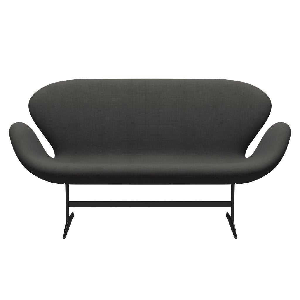 Fritz Hansen Swan Sofa 2 osobę, czarny lakier/sława brąz (61060)