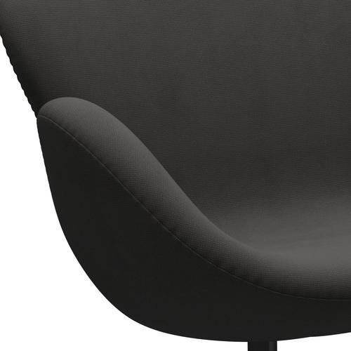 Fritz Hansen Swan Sofa 2 osobę, czarny lakier/sława brąz (61060)