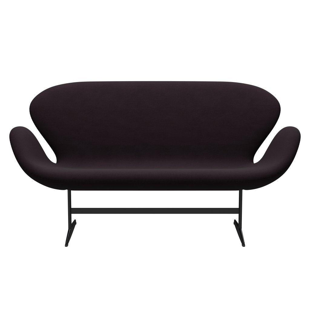 Fritz Hansen Swan Sofa 2 osobę, czarny lakier/sława brąz (61108)