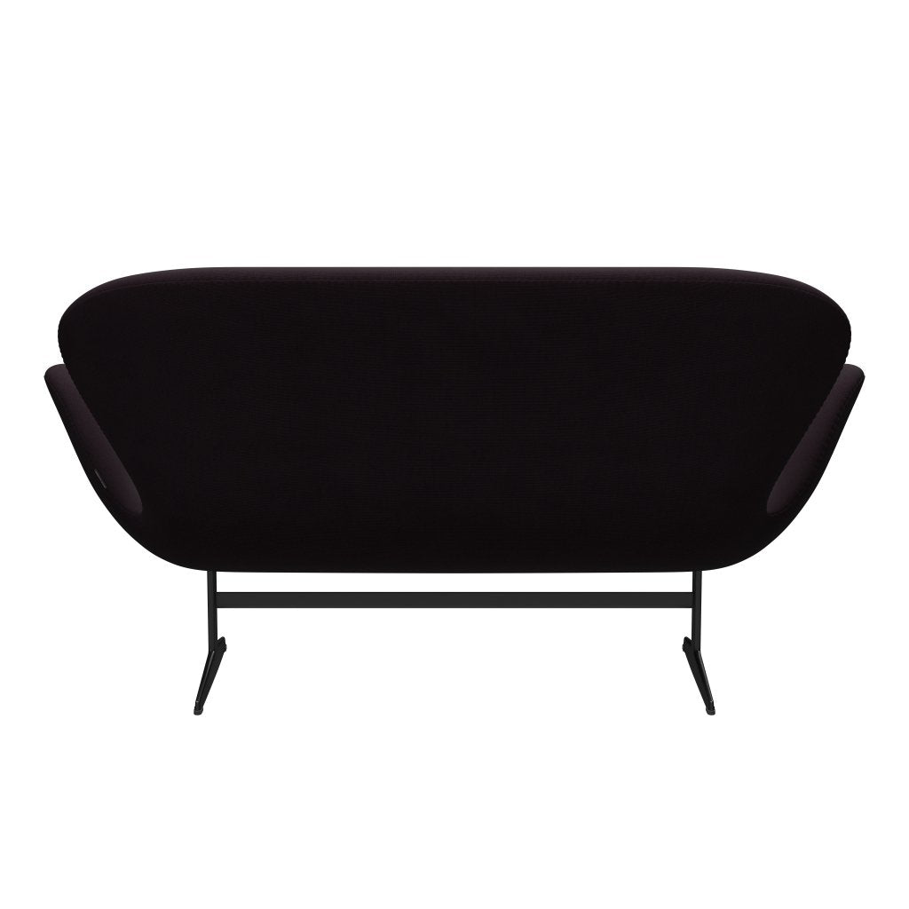 Fritz Hansen Swan Sofa 2 osobę, czarny lakier/sława brąz (61108)