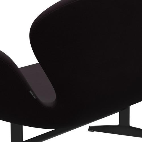 Fritz Hansen Swan Sofa 2 Seater, Black Lacquered/Fame Brown (61108)