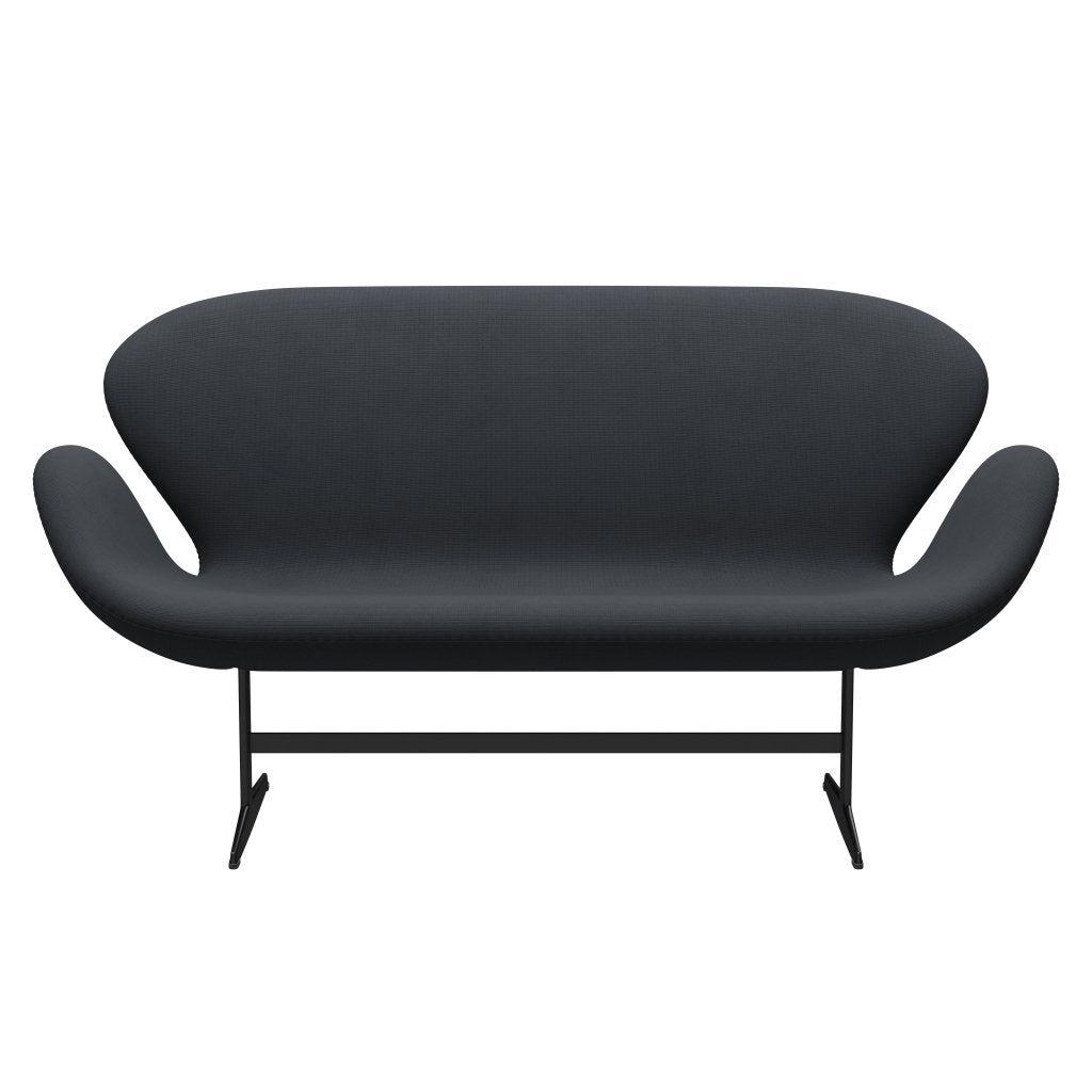 Fritz Hansen Swan Sofa 2 osobę, czarny lakier/sława szary (60003)